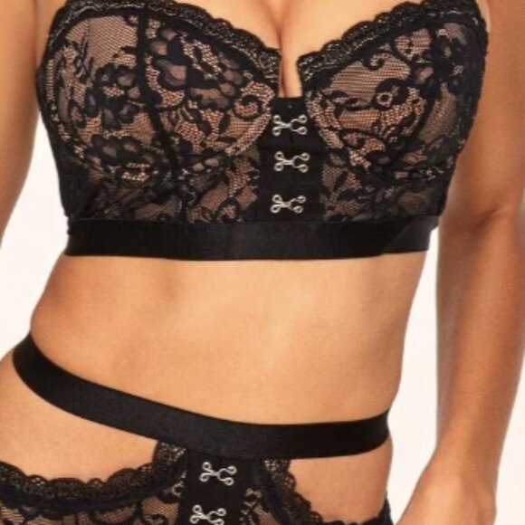 bra panty set Lacy Racy Bustier Balconette Adore Me Lovely Lingerie! New w/Tags - Picture 4 of 7